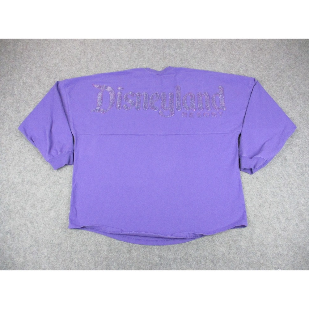 Disney Shirt Womens Large Purple Disneyland Resort Parks Spirit Jersey Glitter